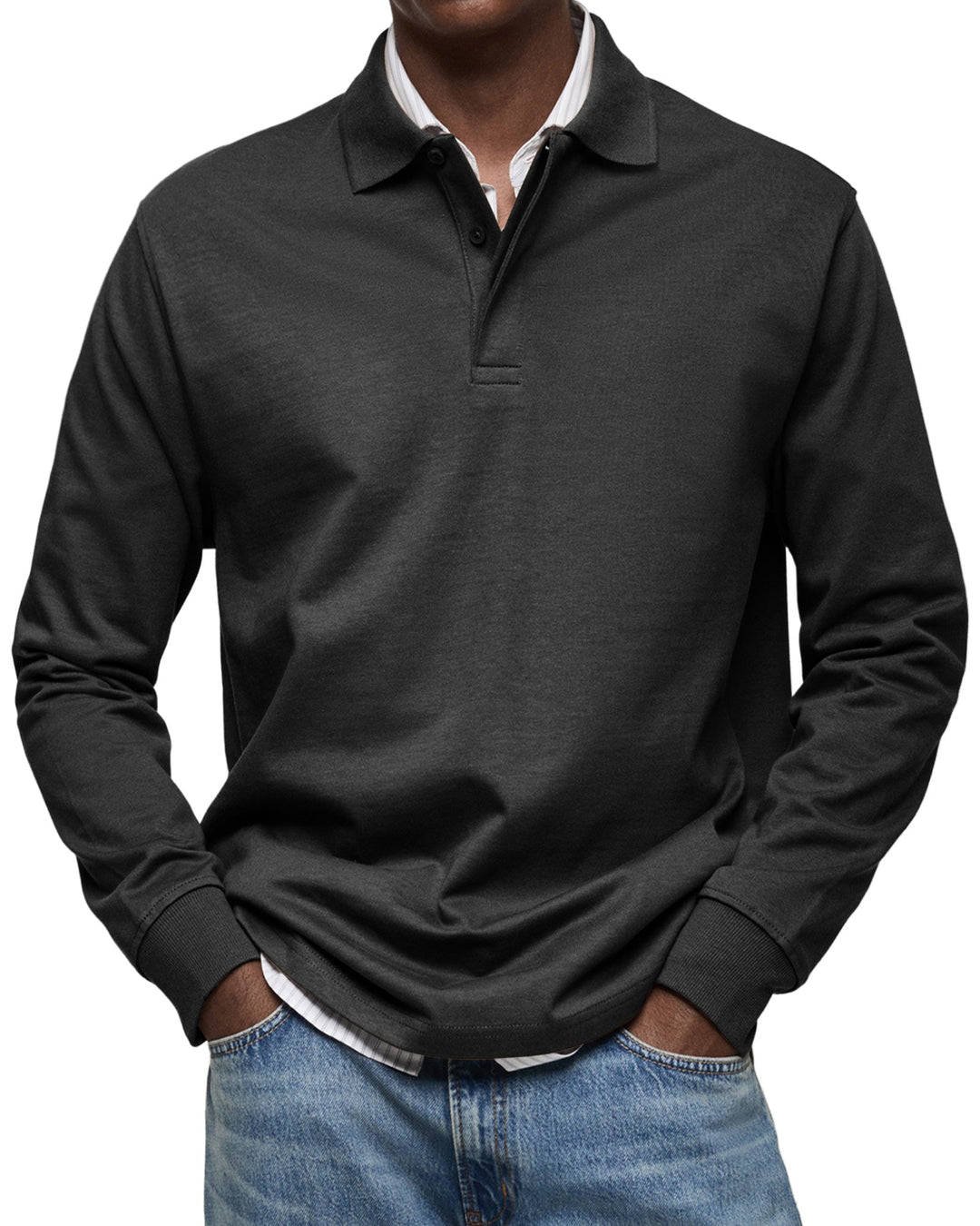 John | lyxig långärmad polotröja